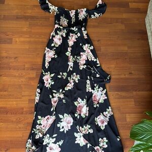 Floral Off-Shoulder Maxi Dress